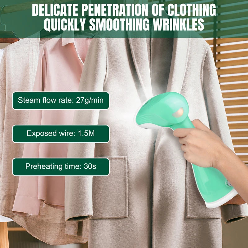 Portable Handheld Garment Steamer — 1500W Travel Clothes Steamer