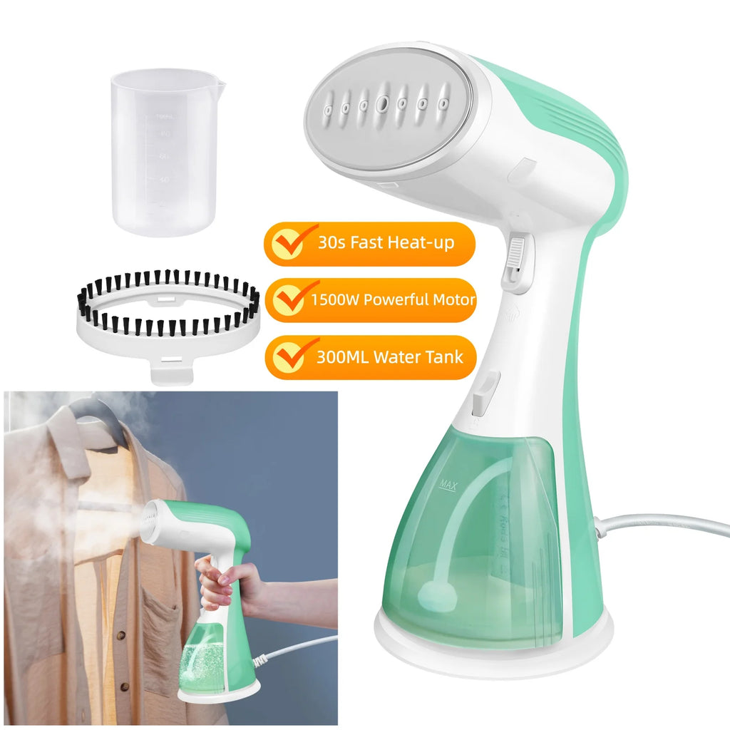 Portable Handheld Garment Steamer — 1500W Travel Clothes Steamer